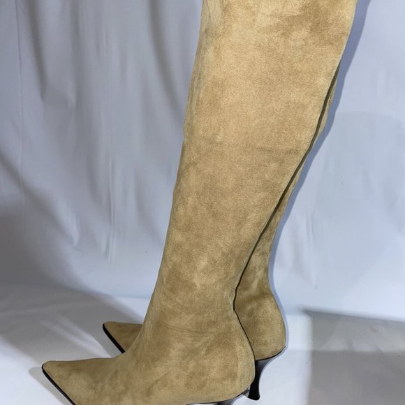 Alluminio Women's Stretch Velour Suede Boots Size 6 Retail $495 - Picture 3 of 8